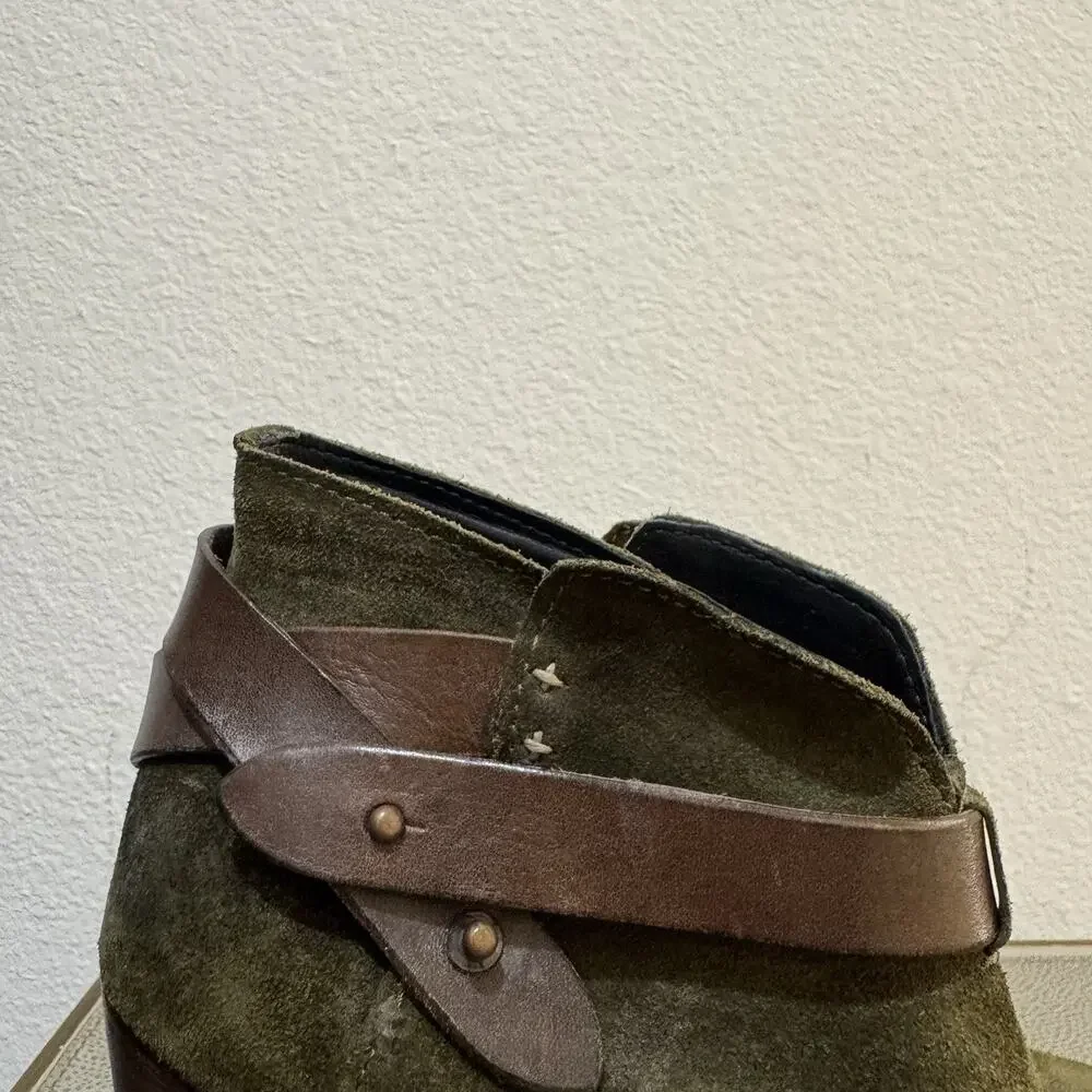 Rag & Bone Ankle Boots Womens Shoes size EU40 Harrow Green Suede Leather Booties